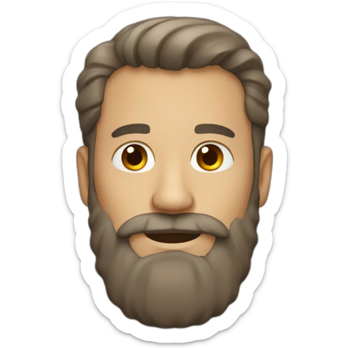 man with a beard, not old, brown hair sticker