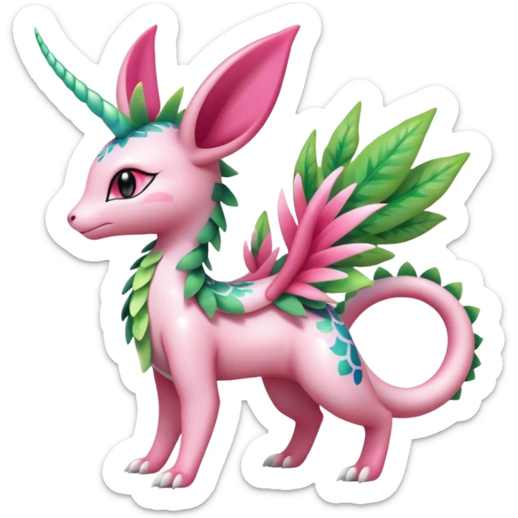 Shiny Exotic Flygon-Sylveon-Shaymin-Meganium-Hybrid-Creature sticker
