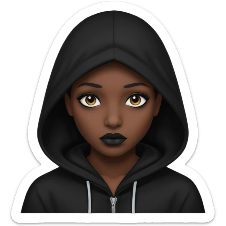 Une personne mystérieuse sous capuche noir avec les yeux noir sticker