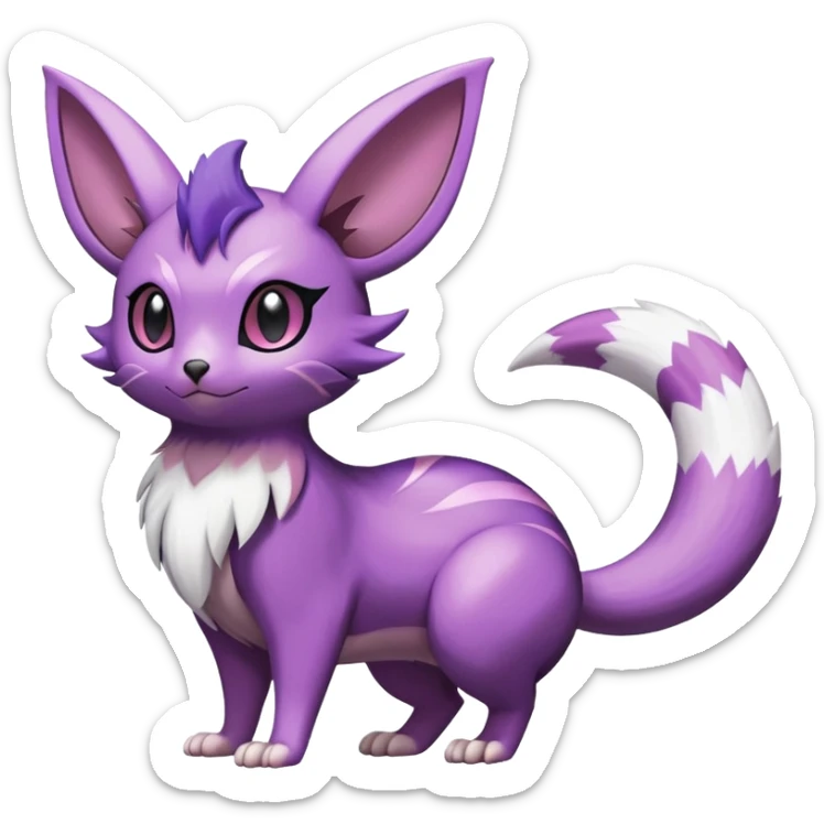 Shiny Furret-Espeon-Noibat-Noivern-Hybrid (Full body) sticker