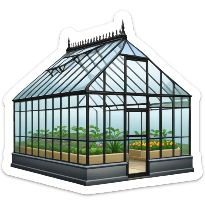 a big glasshouse in a garden (kew garden) sticker