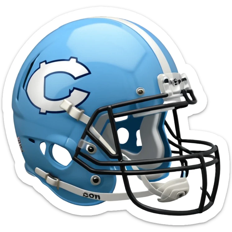 College football player helmet in  Carolina Blue color  sticker