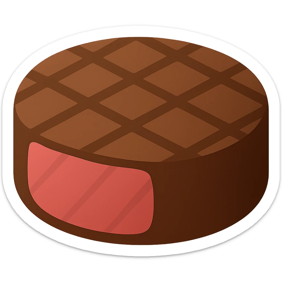 Remove the potatoes and simplify the details to show just a plain steak in emoji style with no background. sticker
