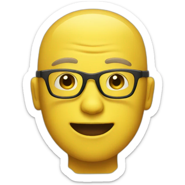 yelllow person wearing glasses without clothes hat or hair sticker