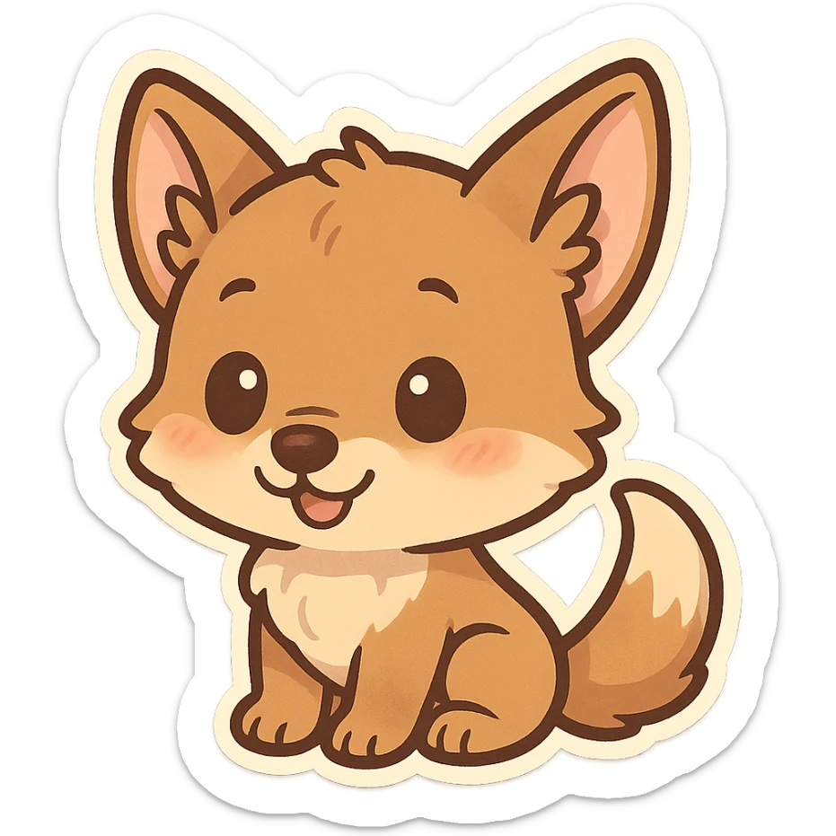 baby coyote sticker