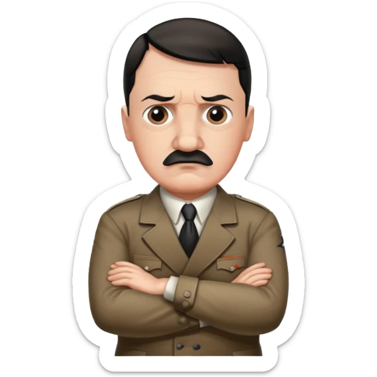 hitler crossing his arms in the shape of an x sticker