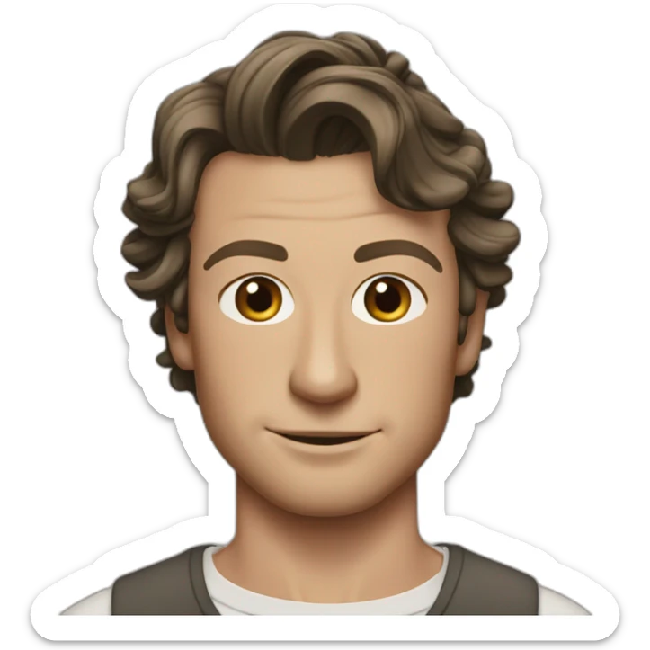 Simon Baker weading a black girl brown eyes and sblack hair in a bun sticker