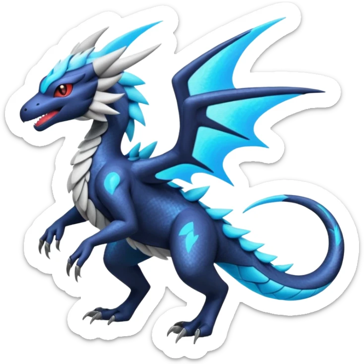 Neon Vibrant Pulsating Trail-glowing Chromatic Trico-Kyurem-Absol-Salamence-Salandit-Silvally-fusion-hybrid sticker