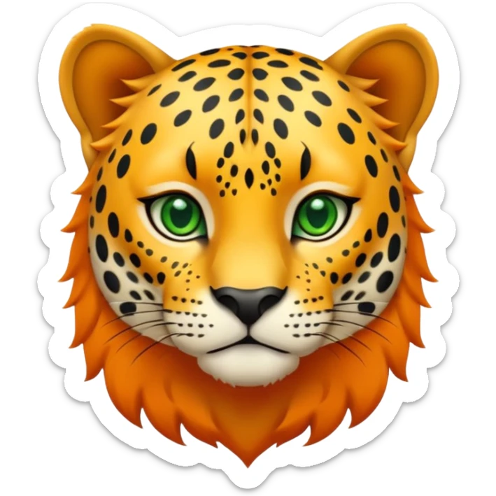 A high-resolution photo-realistic digital illustration of a young jaguar, chest upward A high-resolution, photo-realistic digital illustration of a majestic young jaguar sticker