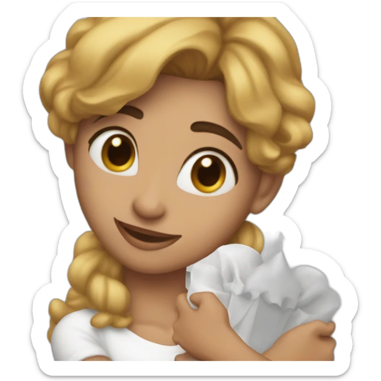 Person holding a sign that says “Happy Birthday Priya” sticker