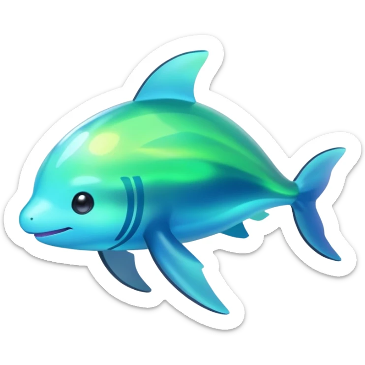 Shiny Glowing Bioluminescent Translucent Luminescent ET-Amaura-Aurora-Gible-Purloin-Pokémon (full body) sticker