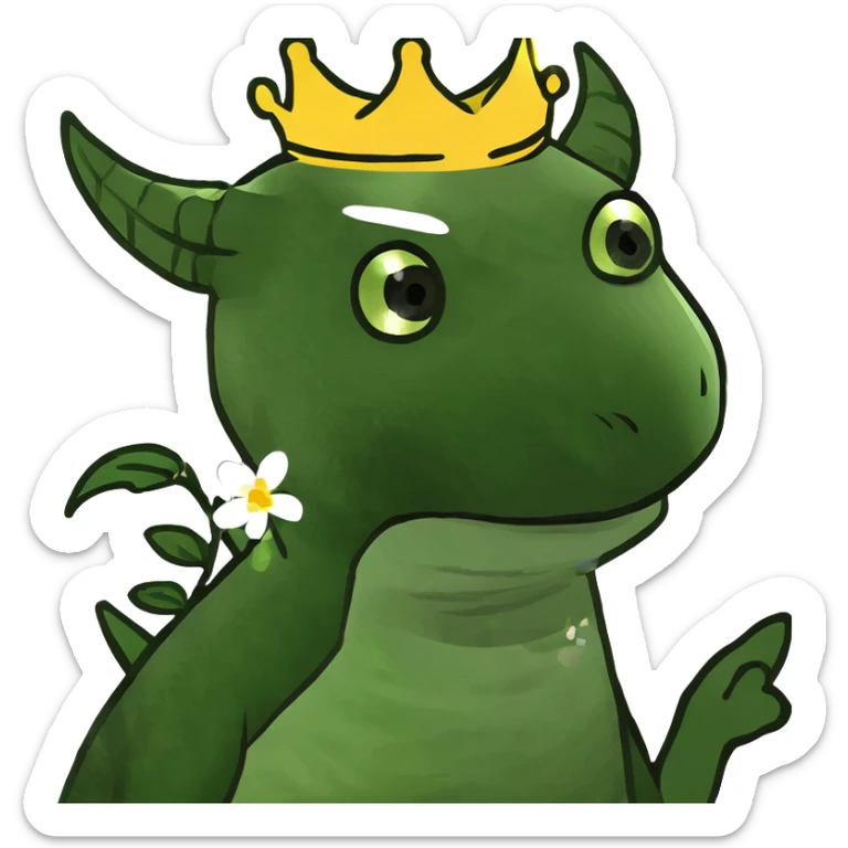 Red Baby dragon with sampaguita flower and leaves sticker