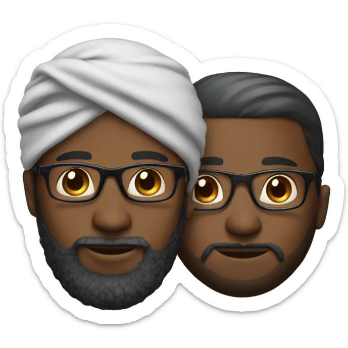 African American male with turban, glasses and full beard  sticker