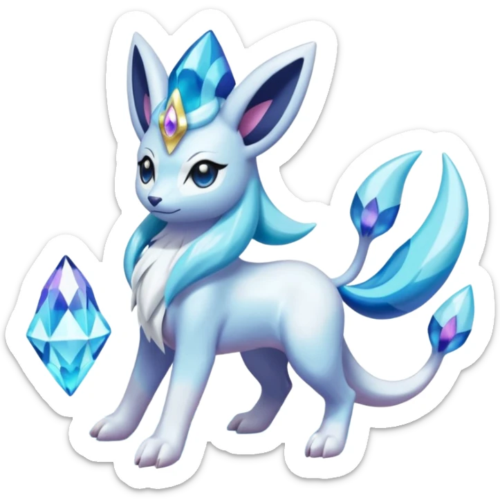 Shiny Colorful Primarina-Cobalion-Glaceon-Suicune-Amaura-Dialga-fusion sticker