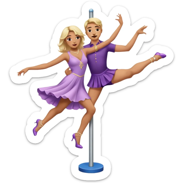 trans person with a female body but a male face dancing on a pole sticker