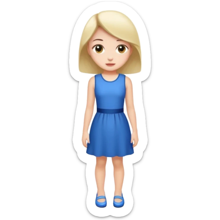 A girl is very short dress and she is realistic to sticker