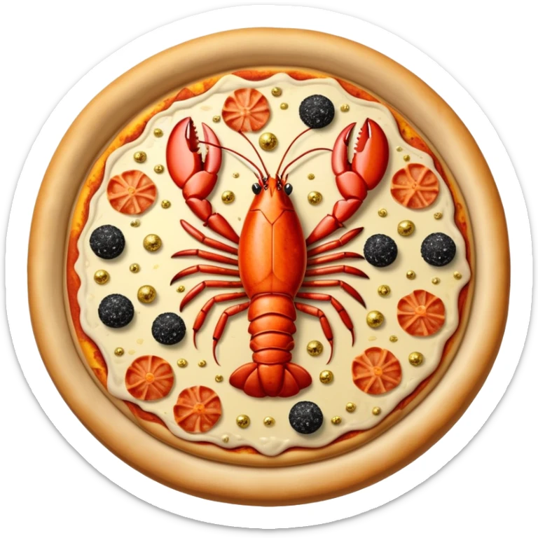 The most expensive pizza in the world with gold leaf, caviar, truffles, and lobster toppings sticker