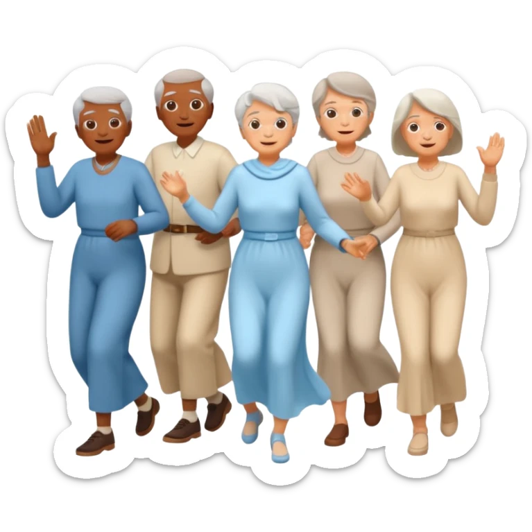 an emoji showing older people with power of $MOVEMENT, ethereal sticker