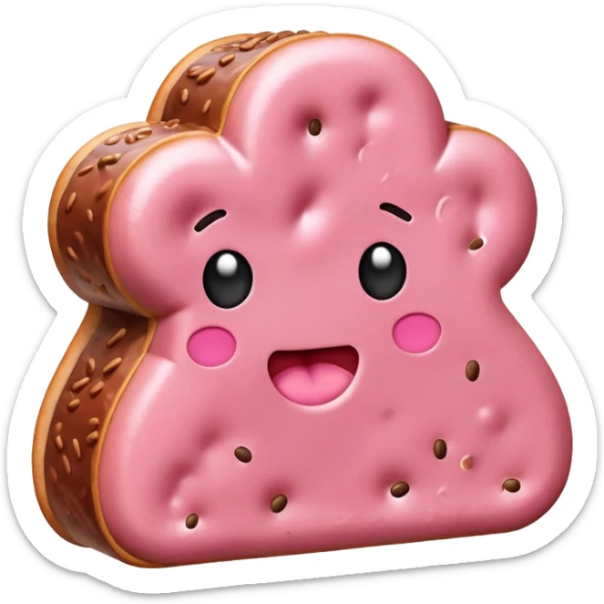 kawaii poop EMOJI made of SPAM MEAT sticker