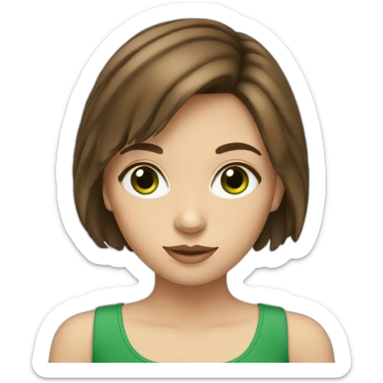 french-girl-with-brown-hair-big-green-eyes sticker