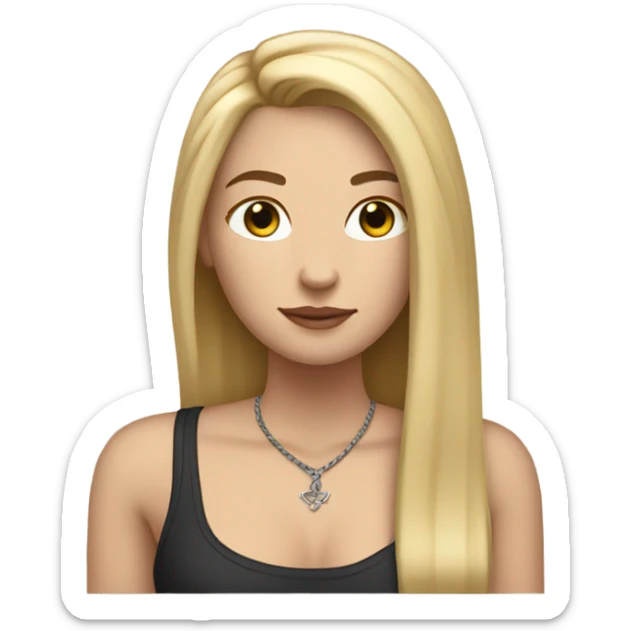 White girl with Long straight blonde hair and tattoos sticker
