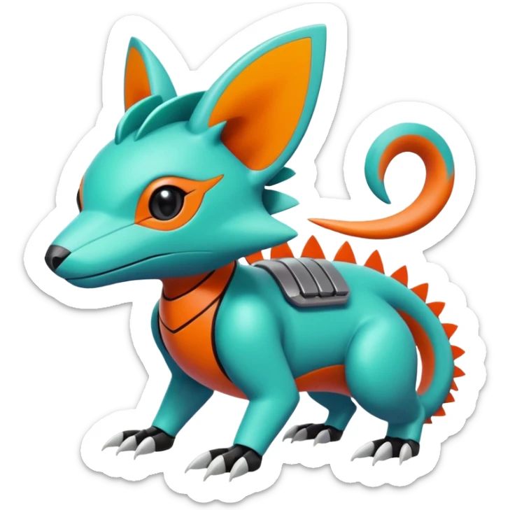  exotic tropical cyber-Sleuth-Loyd-Garmaddon-Litten-Linoone-Noibat-Fakémon-Pokémon-Vernid-creature sticker