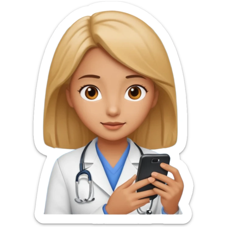 A cute veterinarian girl that watching a movie on her phone sticker