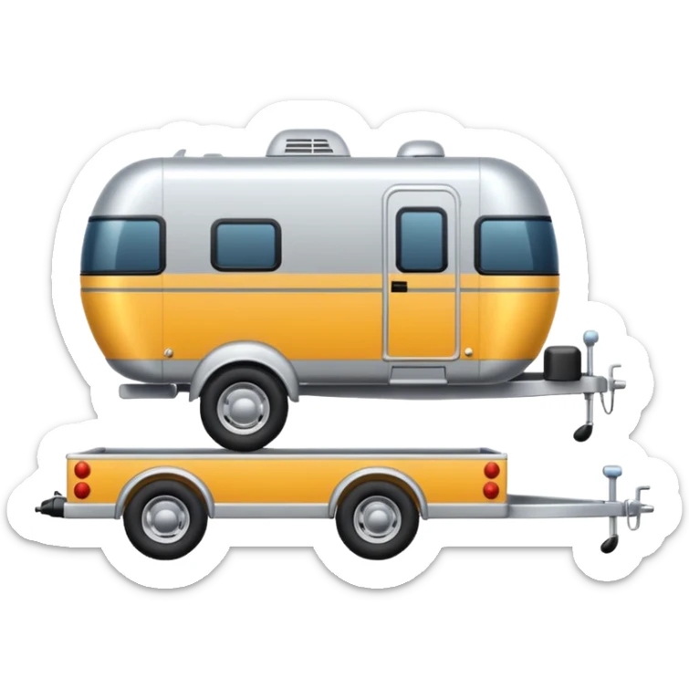 car towing a trailer with towbar. car must be infront of trailer sticker