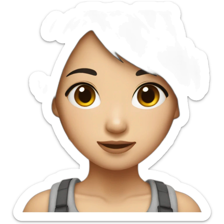 Short hair Asian girl sticker