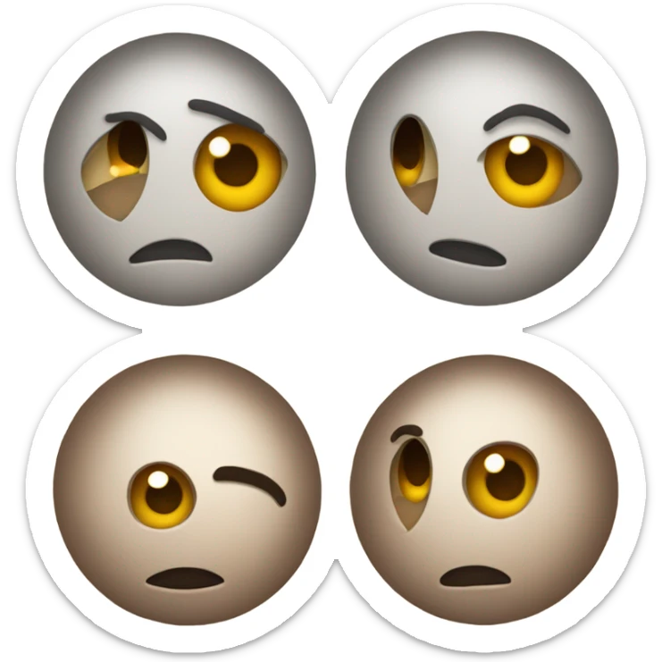 Emoji with one eye looking straight and other eye looking to the side sticker