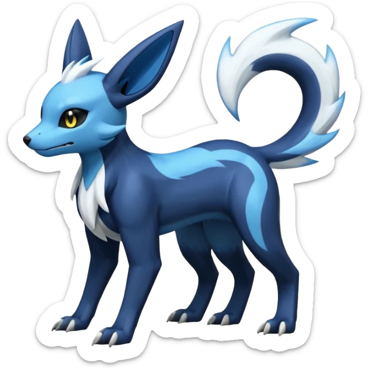 Manectric-Electrike-Lugia-Umbreon-Draco-Fakémon-hybrid-creature (full body), 4 legs sticker