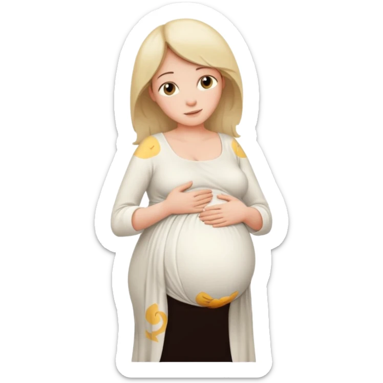pregnant mother with her hands on womb sideways photo sticker