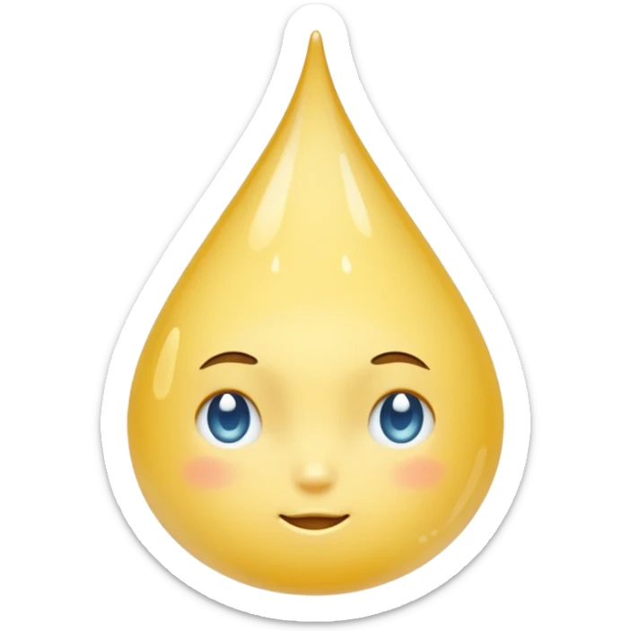 I want a water squirt emoji but its colored a yellowish white but mostly white sticker