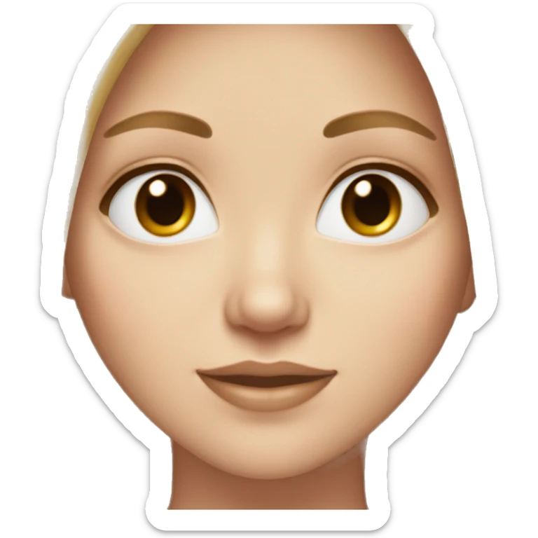 white girl with brown eyes and blonde hair (middle part) sticker