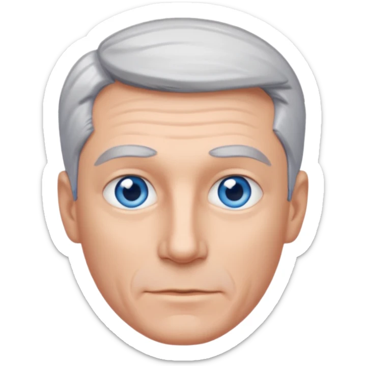 Avatar pic male gray hair blue eyes clean shaven sticker