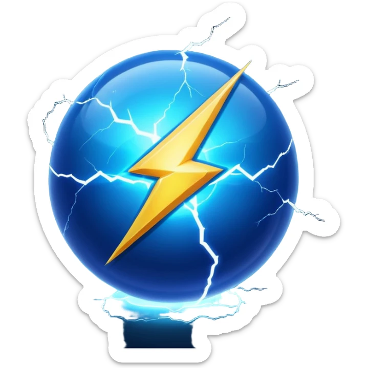 Lightning Ball  in a blue color with no symbol on it just pure energy   sticker