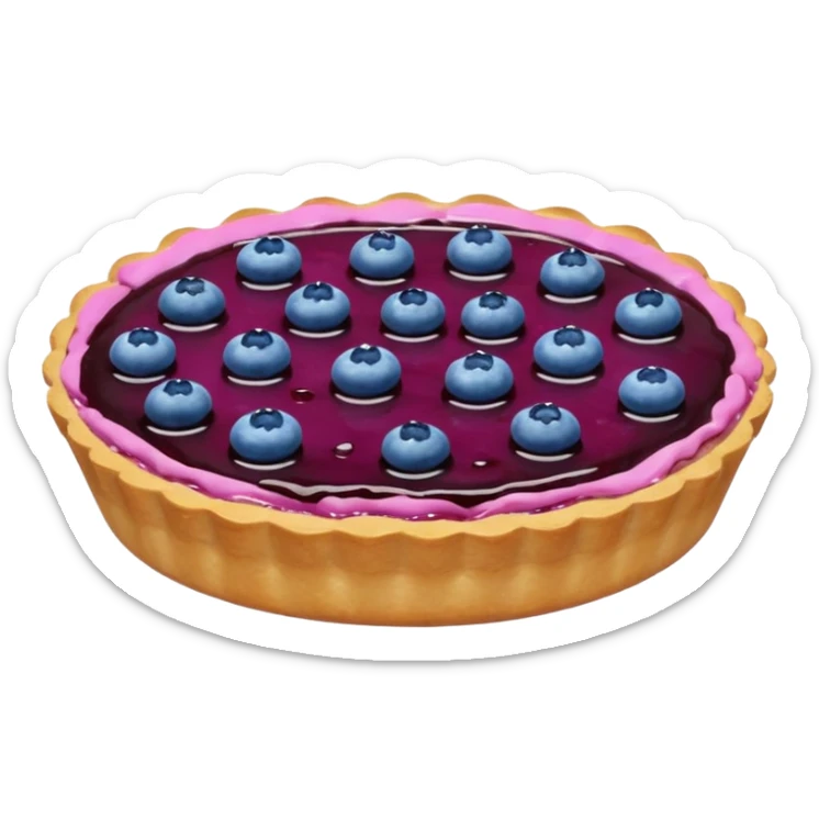 Make an emoji of a blueberry tart (small) that's broken off a bit so you can see the blueberry jam sticker