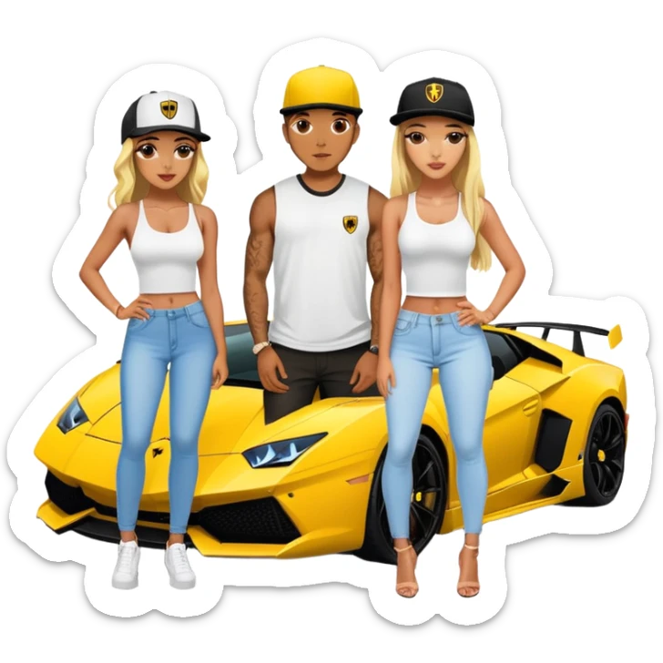 josh king jetset madrid with SnapBack and instagram model girlfriends in lambo sticker