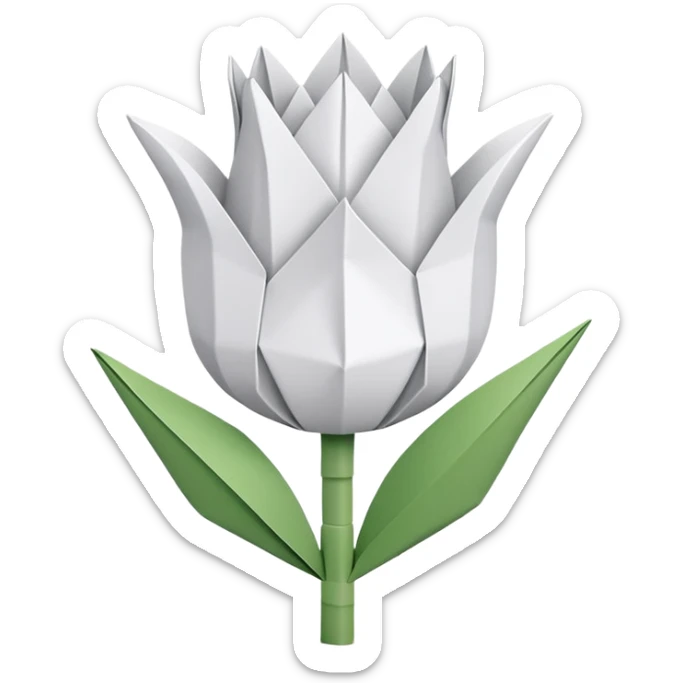 white origami tulip sticker