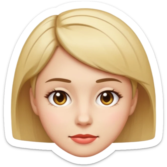 v-line face, short hair, slim small woman, emoji style sticker