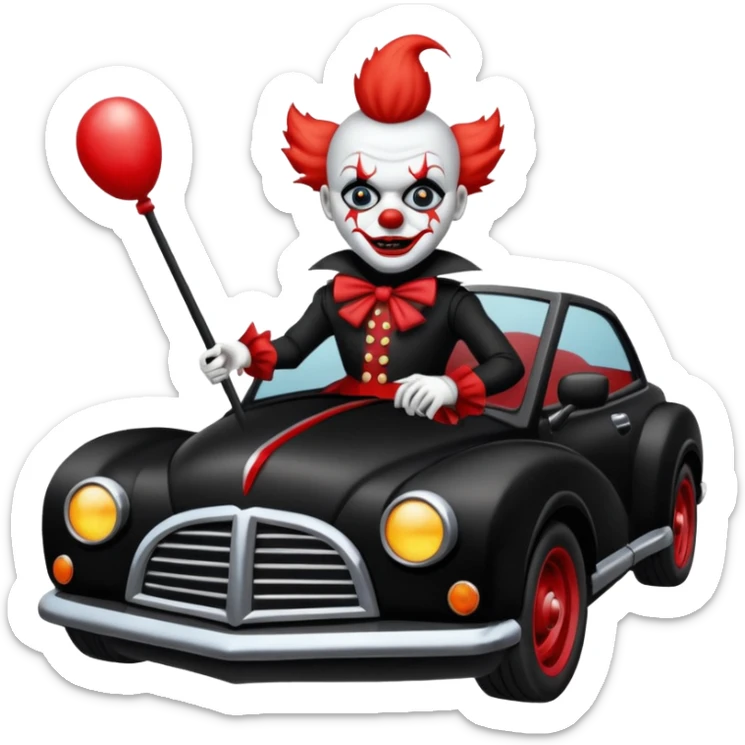  Real-looking anime scary clown Zorro Batman chasing baddies in his car  sticker