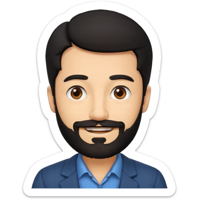 Professor in the la casa de papel TV show, black hair with beard sticker