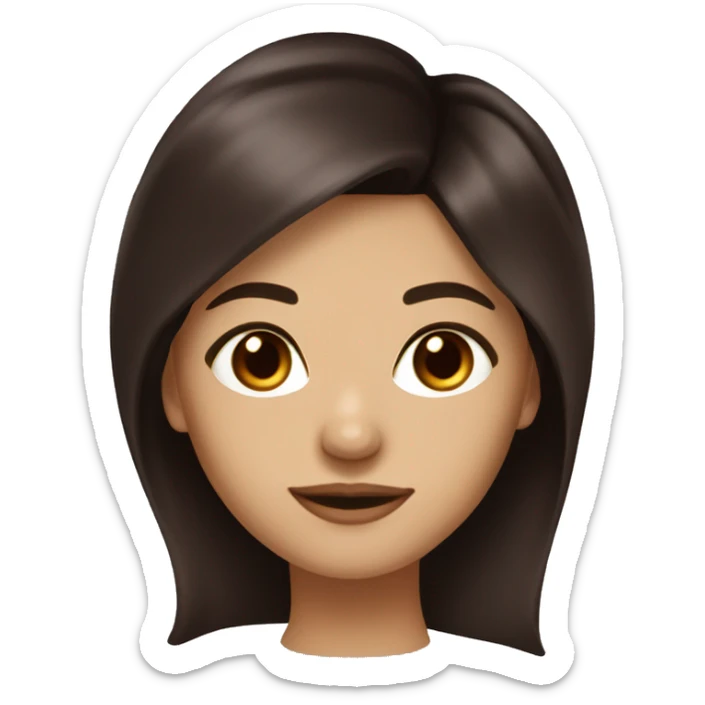 Dark brown medium length hair and mahogany brown eye woman  sticker