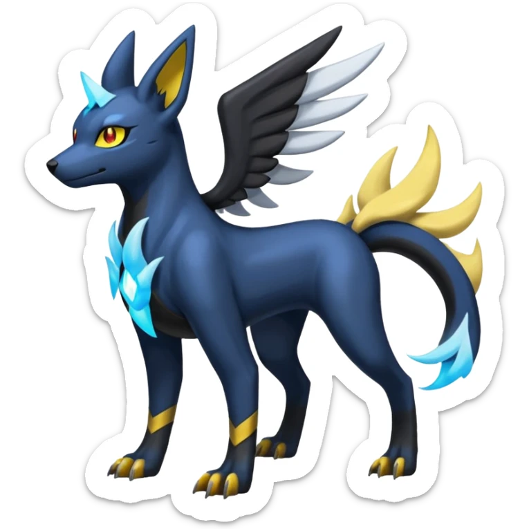 Manectric-Electrike-Lugia-Umbreon-Houndoom-Fakémon-hybrid-creature (full body), 4 legs sticker