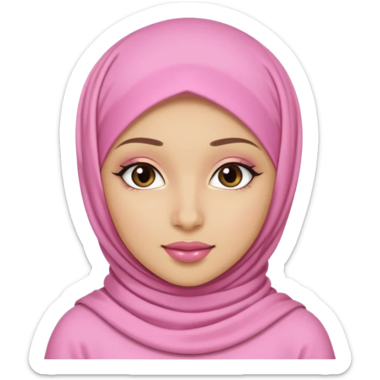 hijabi muslim girl with pink and coquette outfit sticker