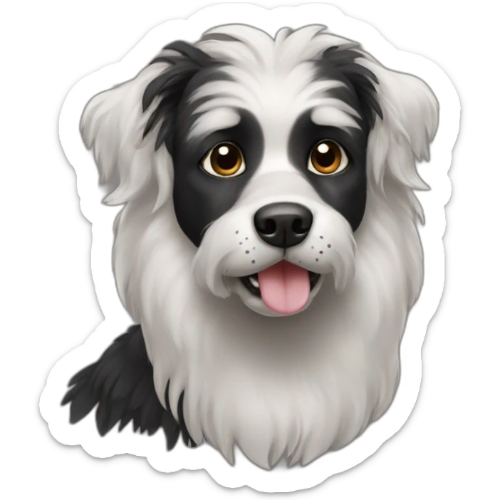 black griffon dog with really not much white hairs only under mouth and on eyebrows sticker