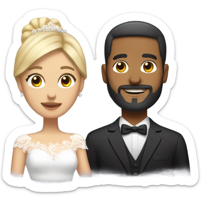 Puerto rican beard short hair with blonde girl getting married  sticker