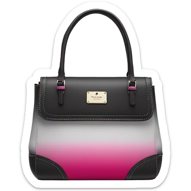 Realistic kate spade silver black and hot pink ombre satchel purse.  sticker