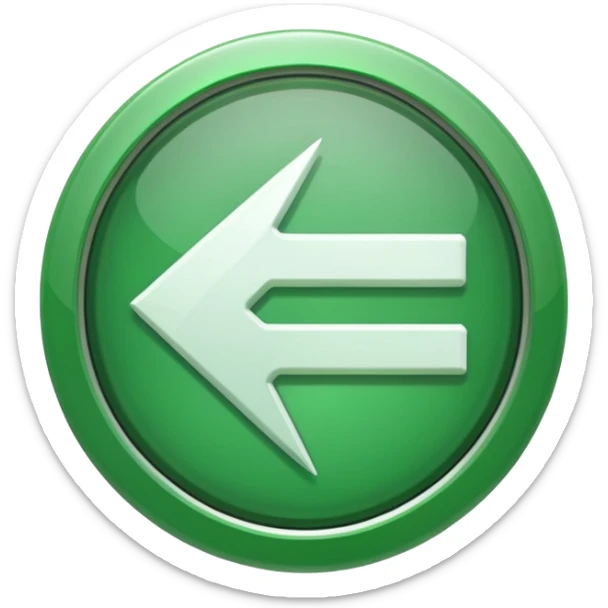 White Arrow pointer in green circle  sticker