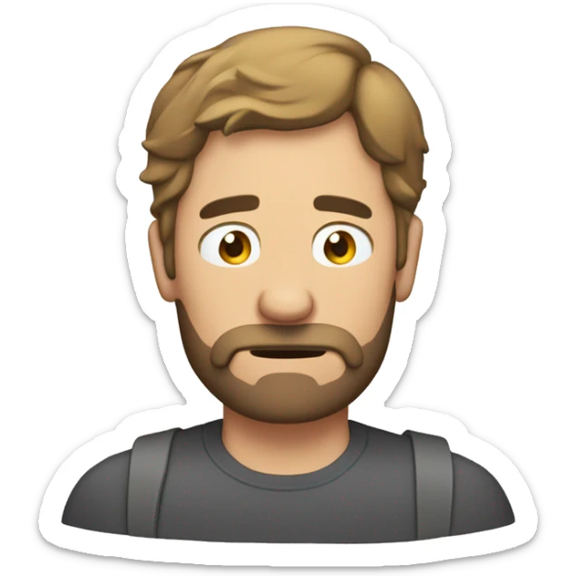 facepalm emoji middle age man with close crop hair and stubble beard sticker
